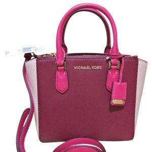 Michael Kors CAROLYN SMALL SATCHEL Leather Tote Bag CROSSBODY PURSE